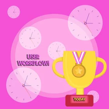 Writing note showing User Workflow. Business photo showcasing orchestrated and Illustrazione stock