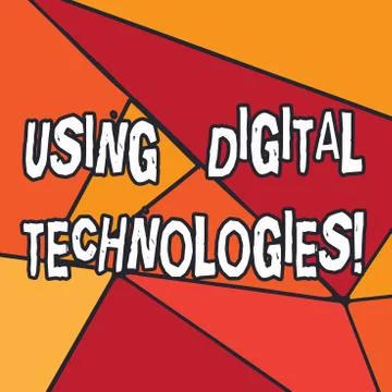 Writing note showing Using Digital Technologies. Business photo showcasing use Stockillustratie