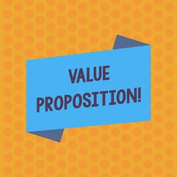 Writing note showing Value Proposition. Business photo showcasing innovation 库存插图