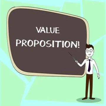 Writing note showing Value Proposition. Business photo showcasing innovation  Stock Illustration