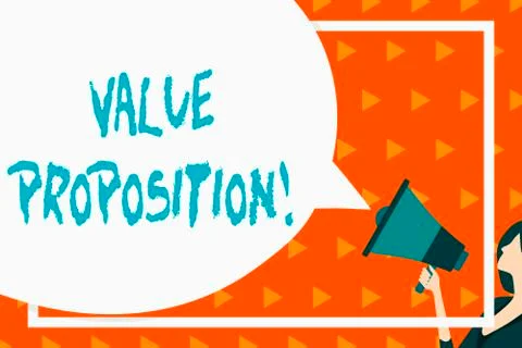 Writing note showing Value Proposition. Business photo showcasing innovation Illustrazione stock
