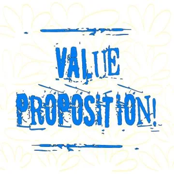 Writing note showing Value Proposition. Business photo showcasing innovation 스톡 일러스트