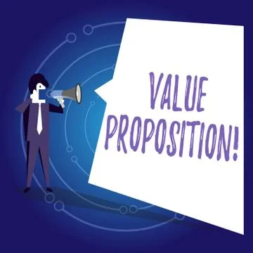Writing note showing Value Proposition. Business photo showcasing innovation 库存插图