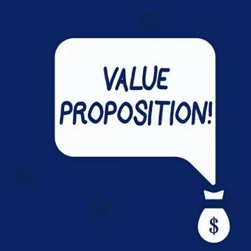 Writing note showing Value Proposition. Business photo showcasing innovation Illustrazione stock