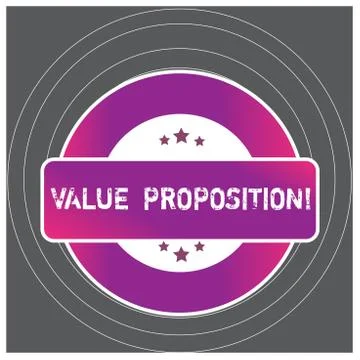 Writing note showing Value Proposition. Business photo showcasing innovation Stock Illustration