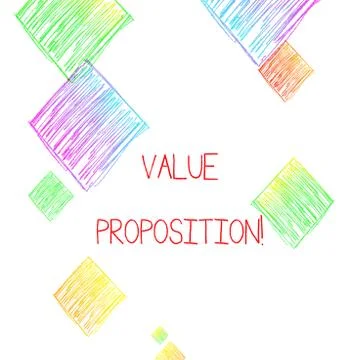 Writing note showing Value Proposition. Business photo showcasing innovation Illustrazione stock