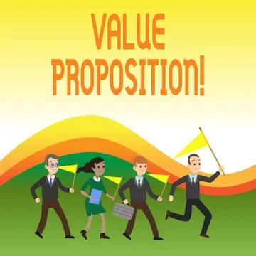 Writing note showing Value Proposition. Business photo showcasing service make 스톡 일러스트
