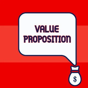 Writing note showing Value Proposition. Business photo showcasing feature Stock Illustration