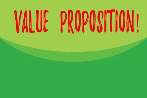 Writing note showing Value Proposition. Business photo showcasing innovation Stock Illustration