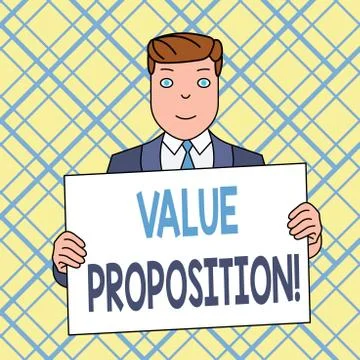 Writing note showing Value Proposition. Business photo showcasing innovation Illustrazione stock