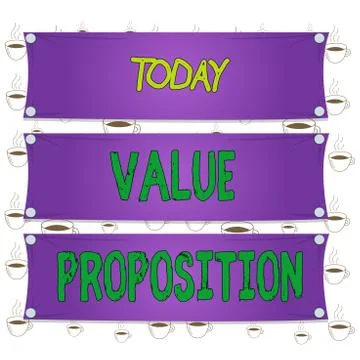 Writing note showing Value Proposition. Business photo showcasing innovation Stock Illustration