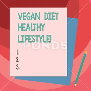 Writing note showing Vegan Diet Healthy Lifestyle. Business photo showcasing Stock Illustration