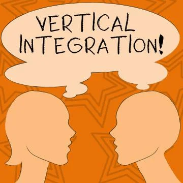 Writing note showing Vertical Integration. Business photo showcasing Merger of Stockillustratie