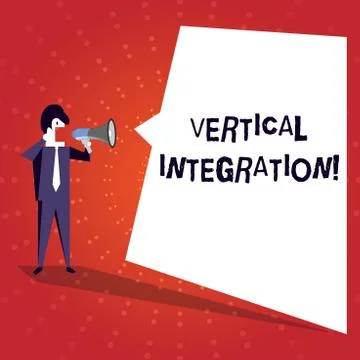 Writing note showing Vertical Integration. Business photo showcasing Merger of Stockillustratie