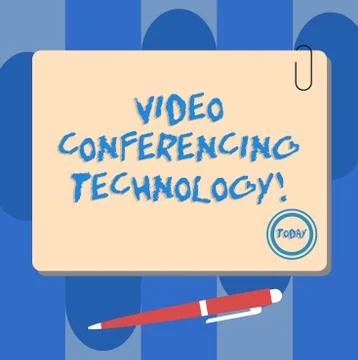 Writing note showing Video Conferencing Technology. Business photo showcasing Illustrazione stock