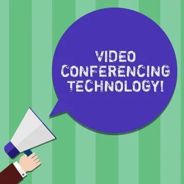 Writing note showing Video Conferencing Technology. Business photo showcasing Illustrazione stock