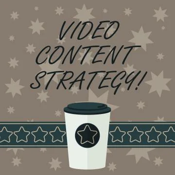 Writing note showing Video Content Strategy. Business photo showcasing use Illustrazione stock