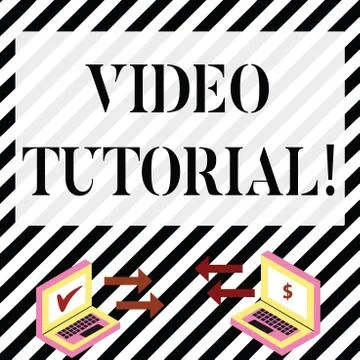 Writing note showing Video Tutorial. Business photo showcasing method of Illustrazione stock
