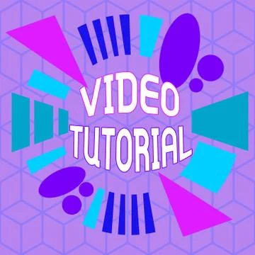 Writing note showing Video Tutorial. Business photo showcasing method of Illustrazione stock