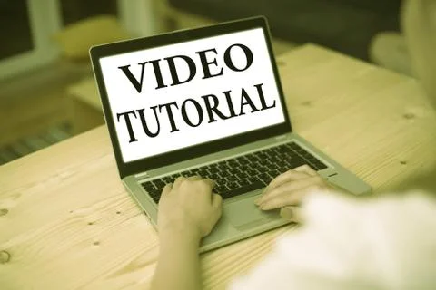 Writing note showing Video Tutorial. Business photo showcasing method of 스톡 사진