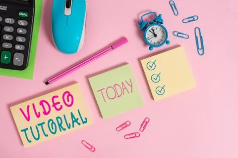 Writing note showing Video Tutorial. Business photo showcasing method of Stock Photos