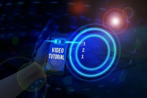 Writing note showing Video Tutorial. Business photo showcasing method of Stock Photos