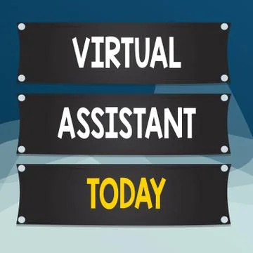 Writing note showing Virtual Assistant. Business photo showcasing demonstrating Ilustración de archivo