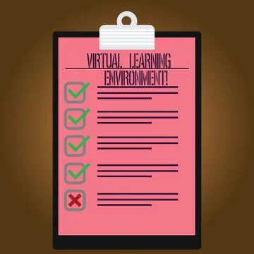 Writing note showing Virtual Learning Environment. Business photo showcasing 스톡 일러스트