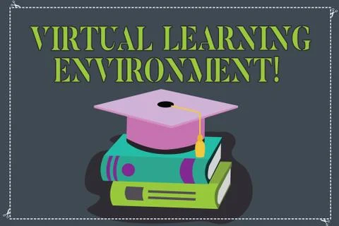Writing note showing Virtual Learning Environment. Business photo showcasing Stockillustratie