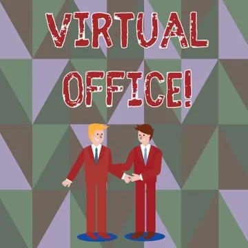 Writing note showing Virtual Office. Business photo showcasing Mobile Stock Illustration