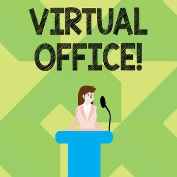 Writing note showing Virtual Office. Business photo showcasing Mobile Stock Illustration