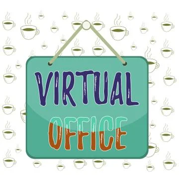 Writing note showing Virtual Office. Business photo showcasing Mobile Stock Illustration