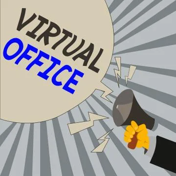Writing note showing Virtual Office. Business photo showcasing operational Stock Illustration