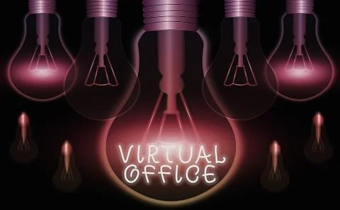 Writing note showing Virtual Office. Business photo showcasing operational Stock Illustration