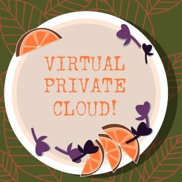 Writing note showing Virtual Private Cloud. Business photo showcasing Stock Illustration