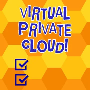 Writing note showing Virtual Private Cloud. Business photo showcasing Stock Illustration