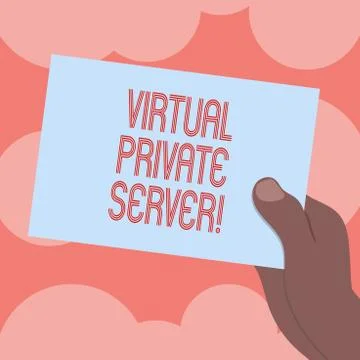 Writing note showing Virtual Private Server. Business photo showcasing sold as a Stock Illustration