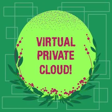 Writing note showing Virtual Private Cloud. Business photo showcasing Stock Illustration