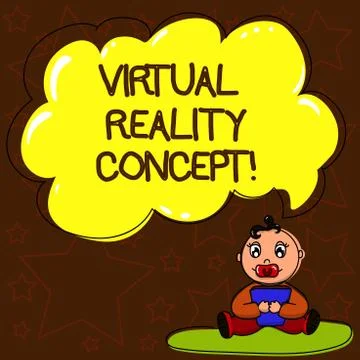 Writing note showing Virtual Reality Concept. Business photo showcasing Stock Illustration