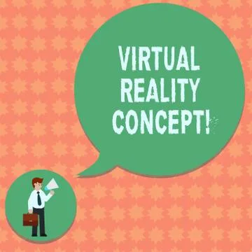 Writing note showing Virtual Reality Concept. Business photo showcasing Stock Illustration