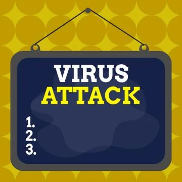 Writing note showing Virus Attack. Business photo showcasing malicious program Stock Illustration
