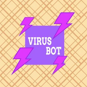 Writing note showing Virus Bot. Business photo showcasing malicious 스톡 일러스트