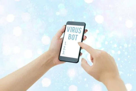 Writing note showing Virus Bot. Business photo showcasing malicious 库存照片