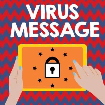 Writing note showing Virus Message. Business photo showcasing Malicious software Stockillustratie