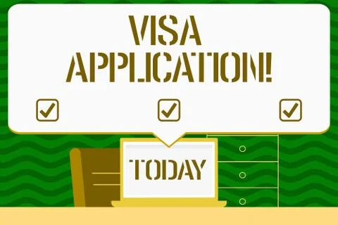 Writing note showing Visa Application. Business photo showcasing conditional  Illustrazione stock