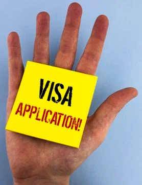 Writing note showing  Visa Application Motivational Call. Business photo show Stock Photos