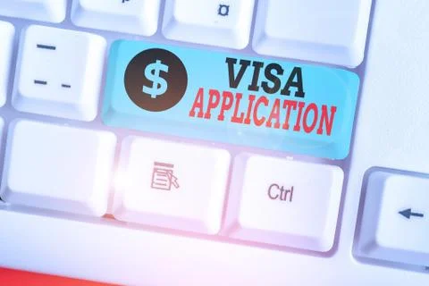 Writing note showing Visa Application. Business photo showcasing an process of Stock Photos