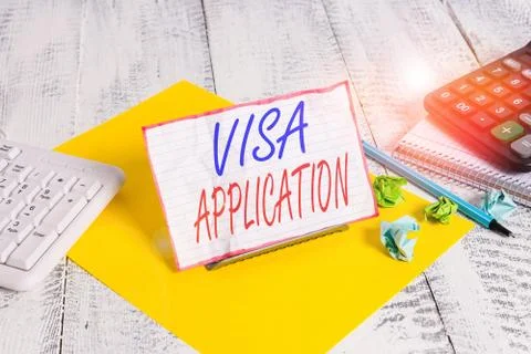 Writing note showing Visa Application. Business photo showcasing an process of Stock Photos