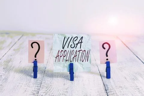 Writing note showing Visa Application. Business photo showcasing an process of Stock Photos