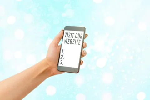 Writing note showing Visit Our Website. Business photo showcasing visitor who Stock Photos